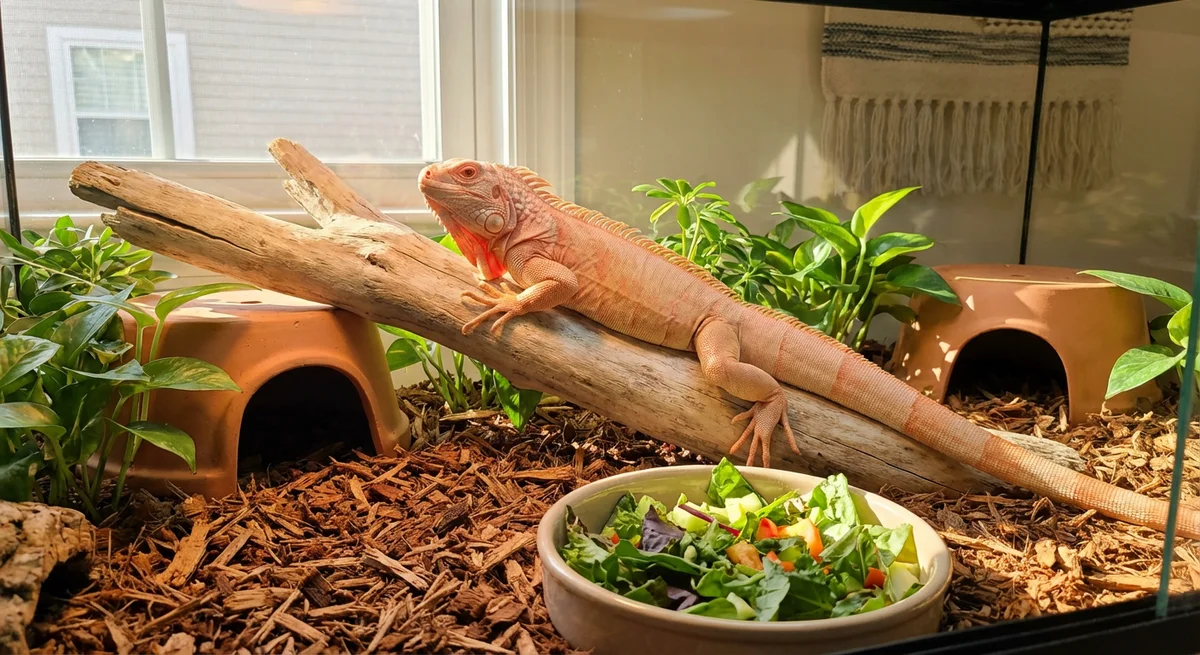 Rød Albino Leguan (Iguana iguana) – Din komplette guide til pleje og hold