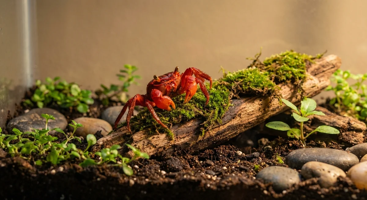 Rød Djævle Krabbe (Geosesarma hagen) – Den flotte djævel i dit terrarium