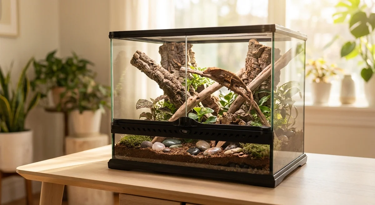 Sådan indretter du det perfekte terrarium til krybdyr