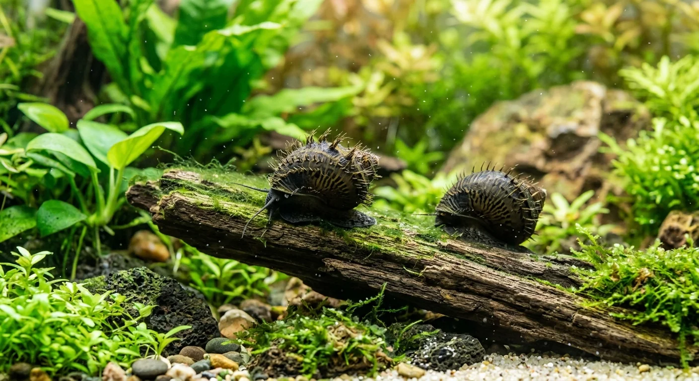 Behåret snegl Neritina sp. (Sun)