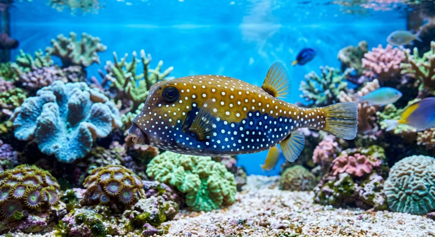 Ostracion Meleagris Han (Hawaii) – Den pragtfulde hvidplettede kuffertfisk