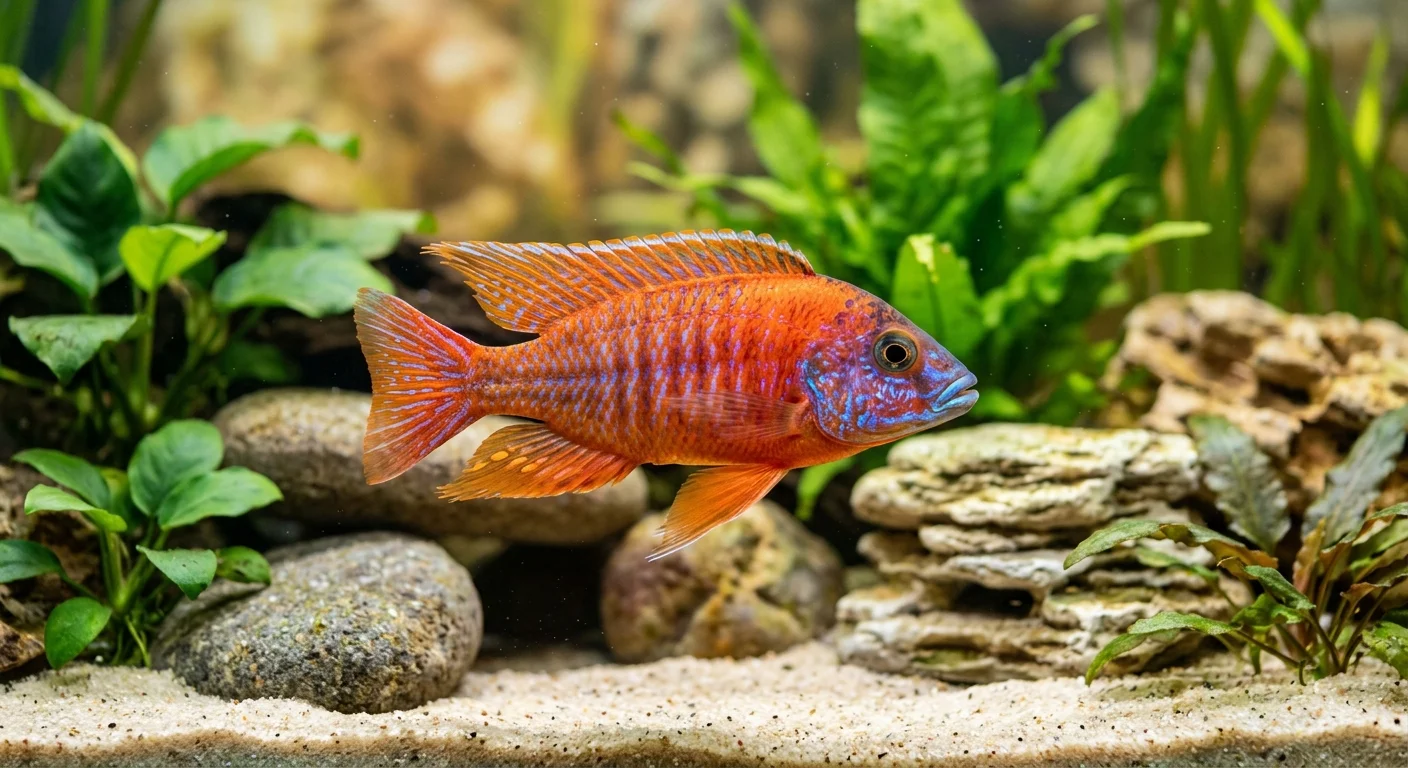 Aulonocara sp. Eureka Super Red – Den super røde påfuglecichlide