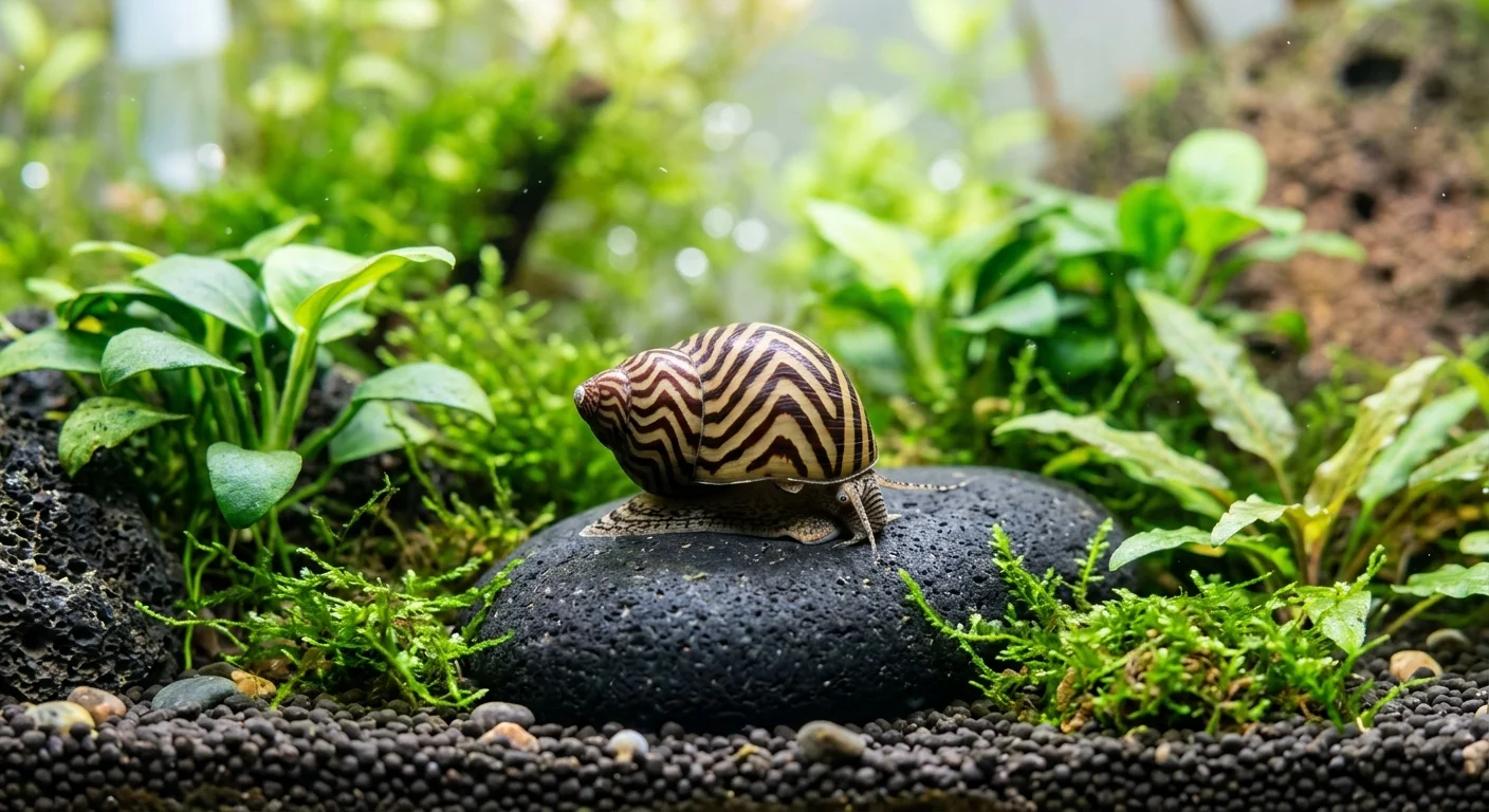 Zebra snegl (Neritina turrita) – Den perfekte algebekæmper til dit akvarium