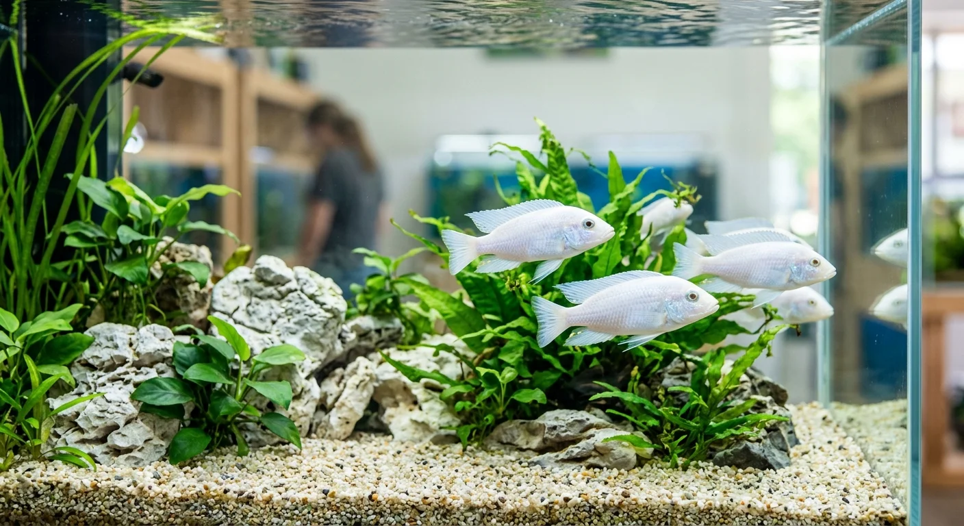 Sciaenochromis fryeri 'White Snow' – Den smukke hvide malawicichlide