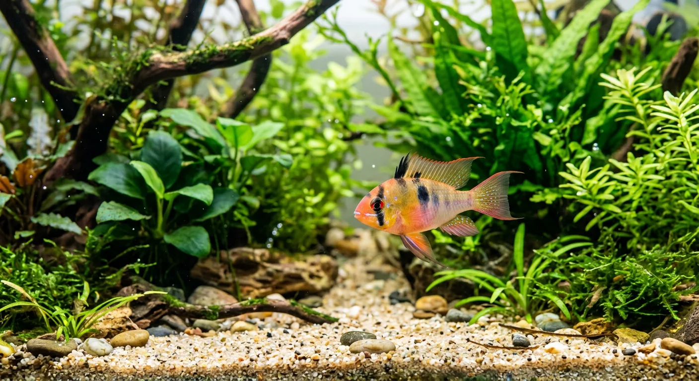 Boliviansk Sommerfuglecichlide (Mikrogeophagus altispinosus) – Den perfekte dværgcichlide til dit akvarium