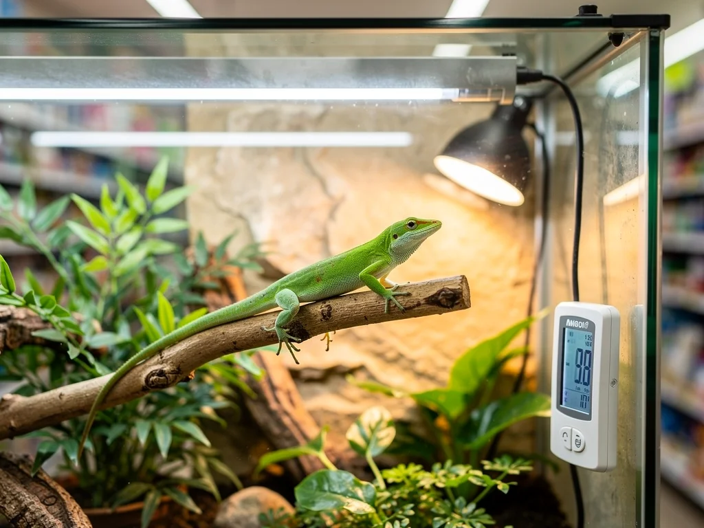 Anole Pleje Guide: Sådan Indretter du det Perfekte Terrarie med UVB og Varme og Luftfugtighed