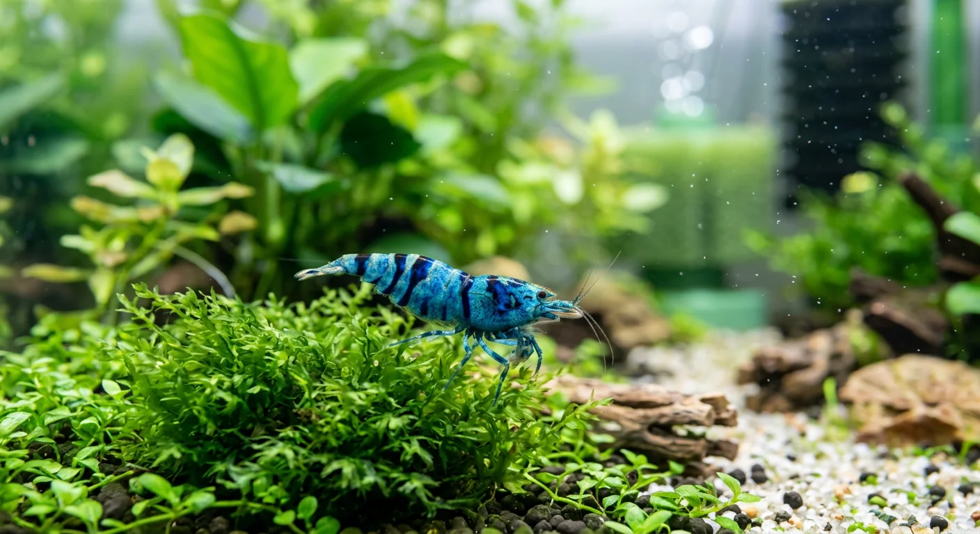 Seksbåndet Blå Kardinalreje (Caridina sp.)