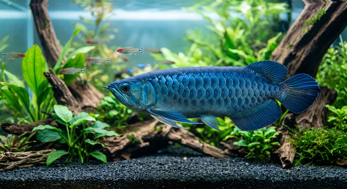 Asiatisk Arowana Bluebase – Den blågyldne dragefisk