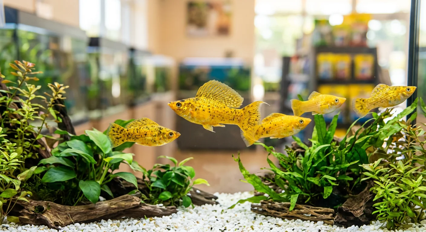 Sejlfinnemolly mix Golden Valiferum Molly (Poecilia latipinna) – Din komplette plejeguide