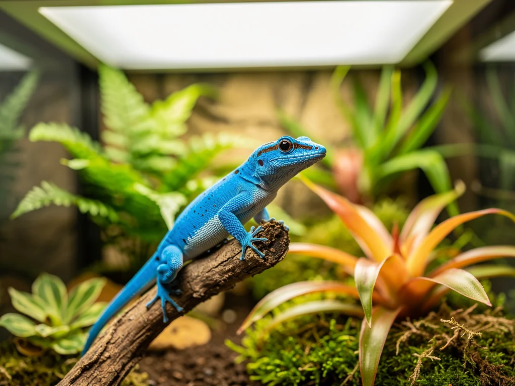 Electric Blue Daggekko – Hold med UVB og planted terrarium