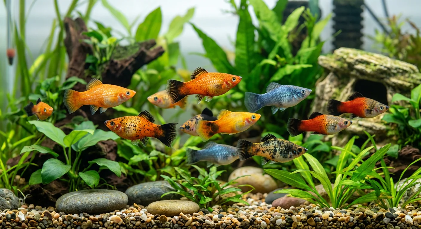 Platy Mix (Xiphophorus maculatus) – Den farverige selskabsfisk