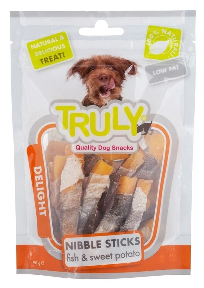 Truly Fish and Sweet Potato 90 g - fisk og sød kartoffel snacks