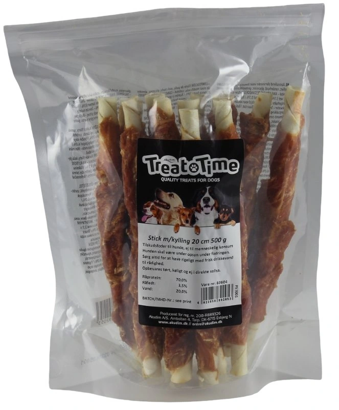 Treattime Tyggepinde med kylling 20 cm 500 g - store hundesnacks