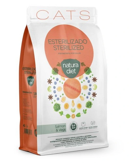 Natura Diet Kattefoder Adult Sterilised Laks 1,5 kg - til steriliserede katte