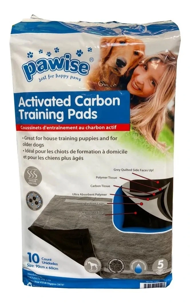 Pawise Hvalpeunderlag med Carbon 60 x 90 cm