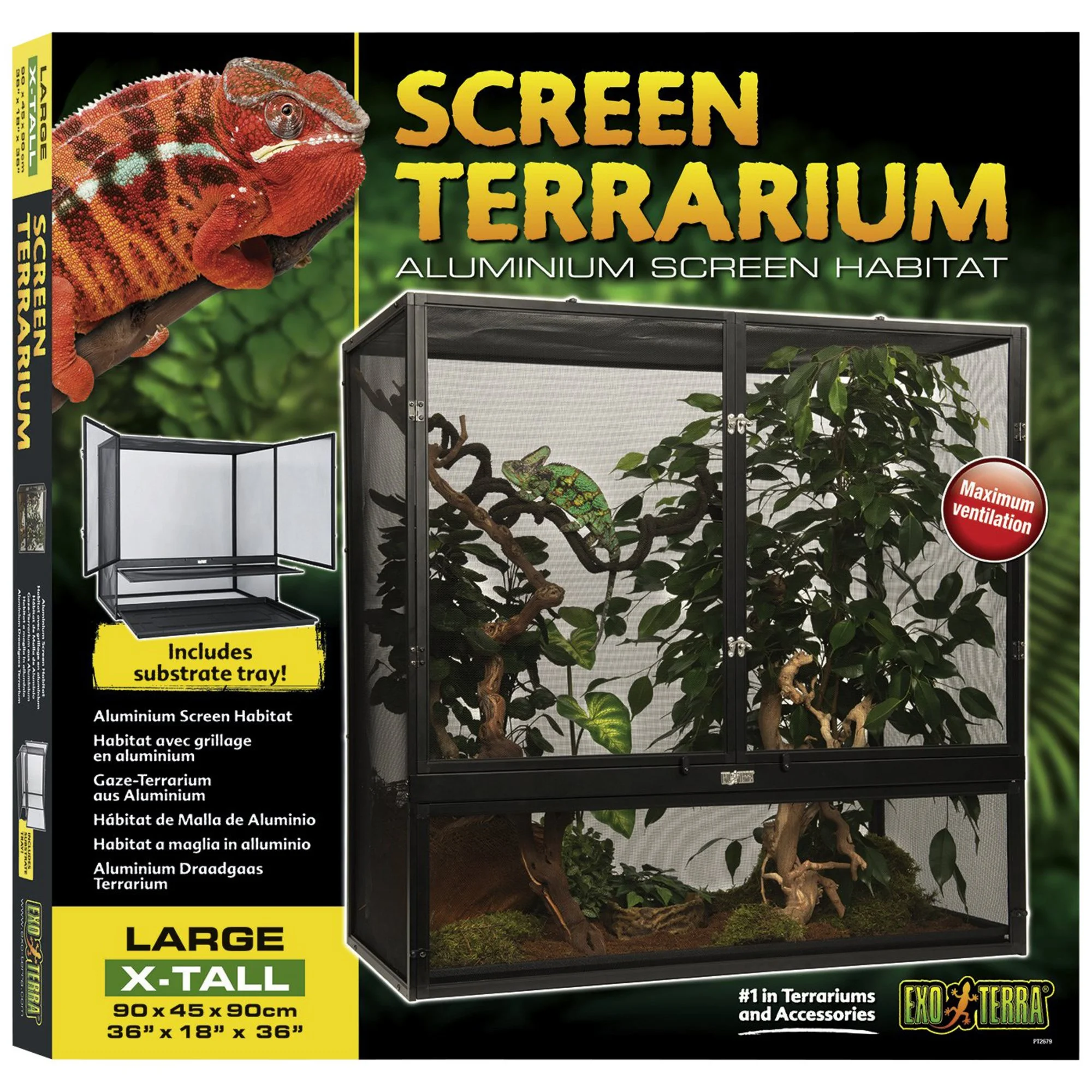Exo Terra Screen Terrarium Large XTall 90x45x90 cm