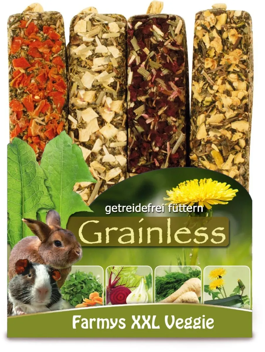 JR Farmys Grainless Gnaverstænger XXL - Veggie 4 pak