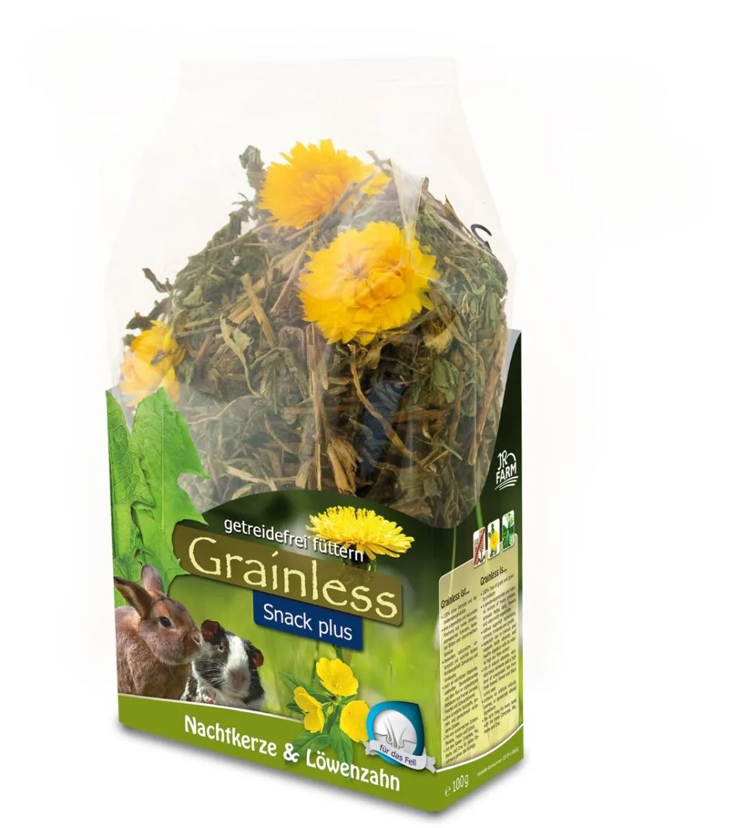 JR Farm Grainless PLUS Kæmpenatlys og Mælkebøtte 100g