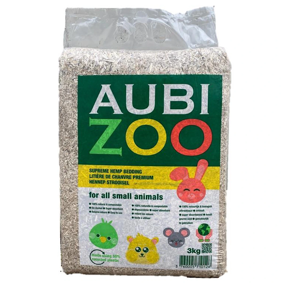 AUBIZOO Hampestrøelse 3 kg