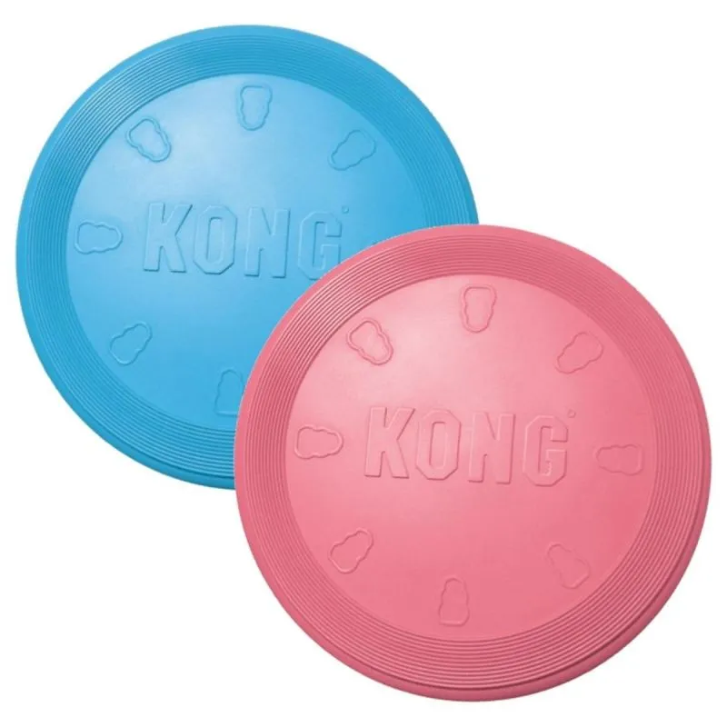 KONG Hundelegetøj Flyer Puppy Mix S 7,5 cm - blød frisbee til hvalpe