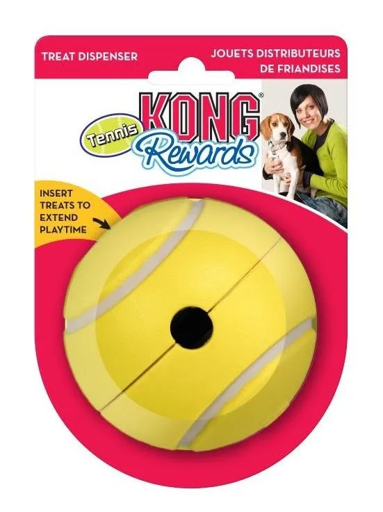 KONG Reward Tennis Gul Small 8 cm - aktiveringslegetøj til hunde
