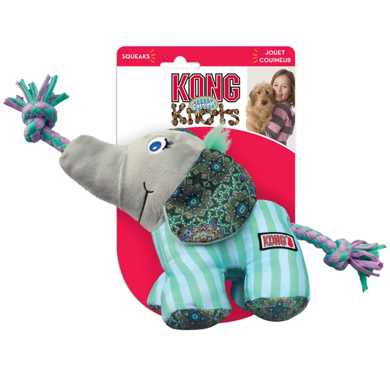 KONG Carnival Elephant Hundelegetøj S/M - bamse med reb