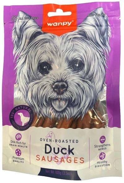 Wanpy pølser med and - naturlige hundesnacks