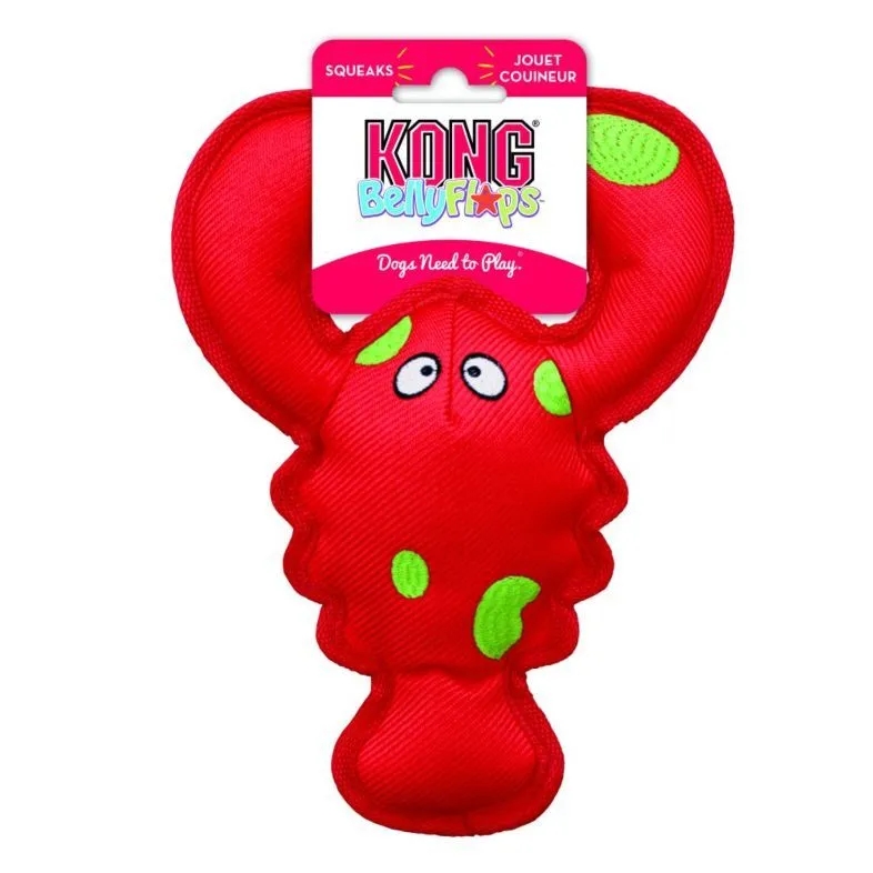 KONG Hundelegetøj Belly Flops Lobster Rød M 28 cm - sjovt vandlegetøj