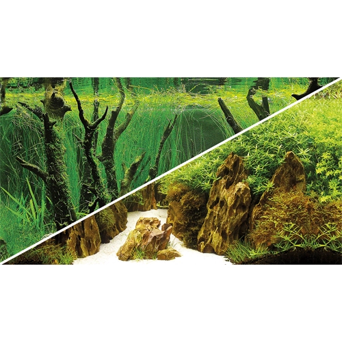 Baggrund til akvarium Canyon og Woodland (50 cm høj) 100 cm