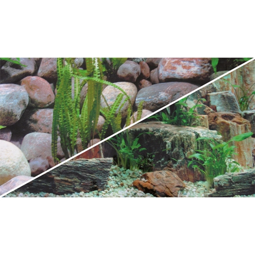 Akvariebaggrund Sten 1/2 (50 cm høj) 100 cm