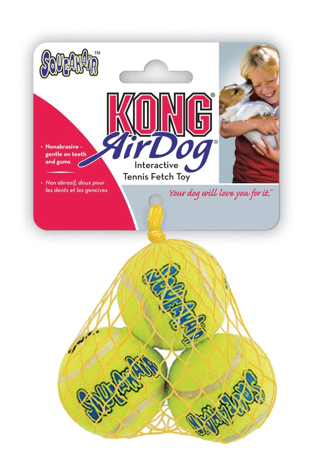 KONG Tennisbold Medium 3-pak med pivlyd - hundebolde