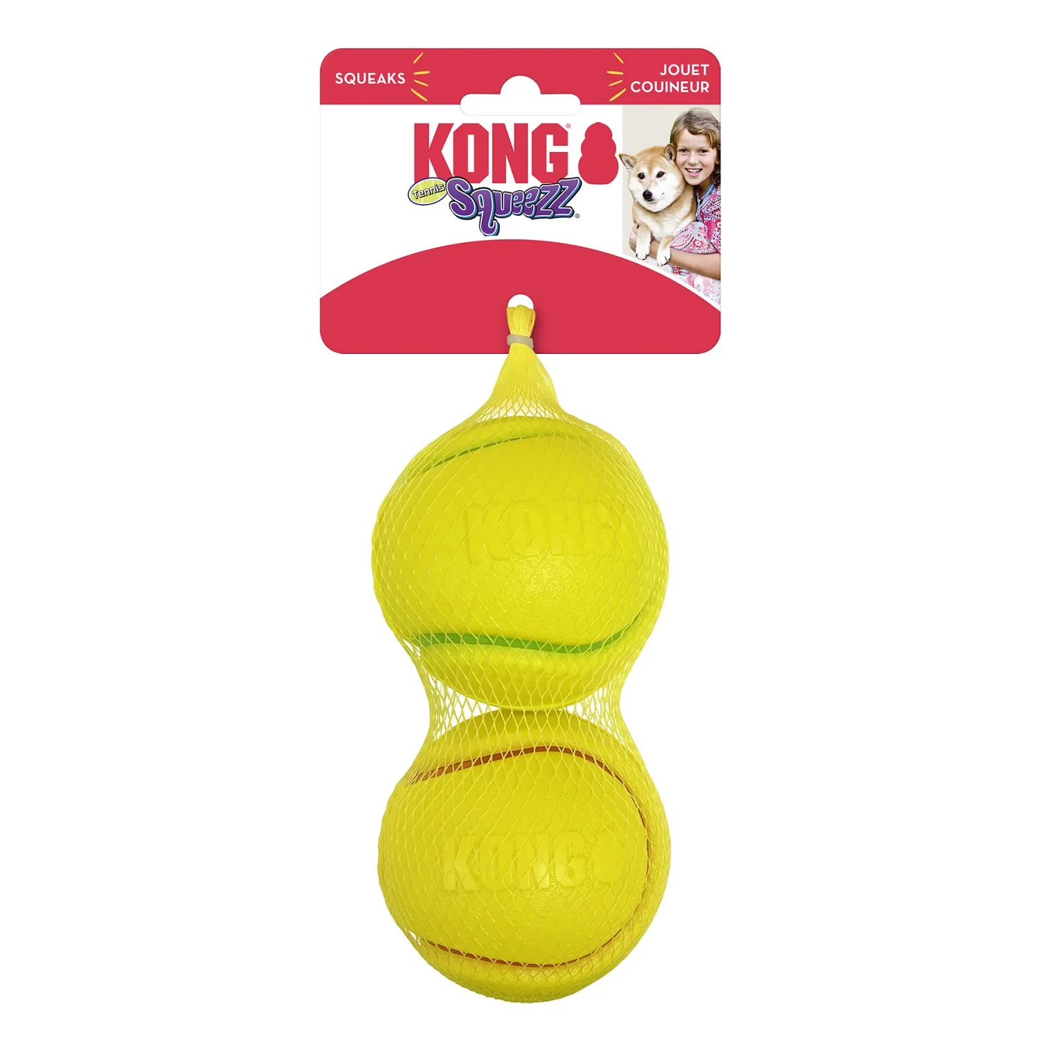 Kong Squeez Tennis 2 stk Ø 8 cm - sjove bolde med piv