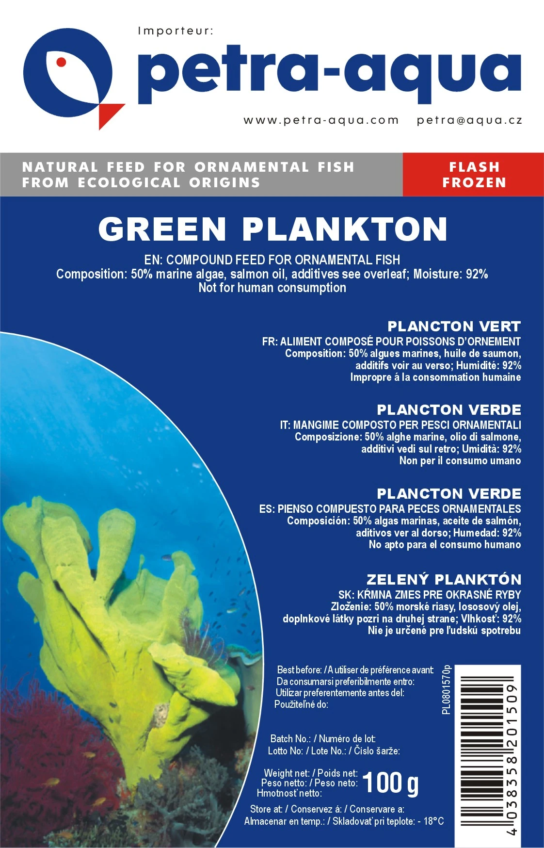 Frostfoder Grøn Plankton 100 gram