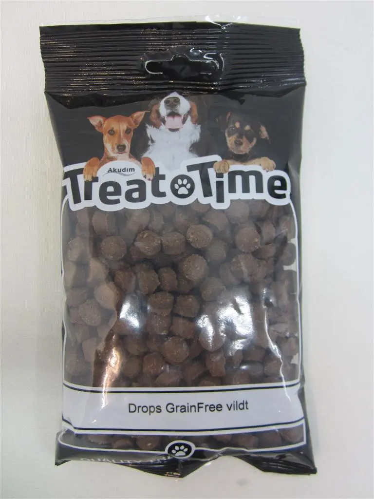 Treattime Drops Kornfri Vildt - 200 g hundesnacks
