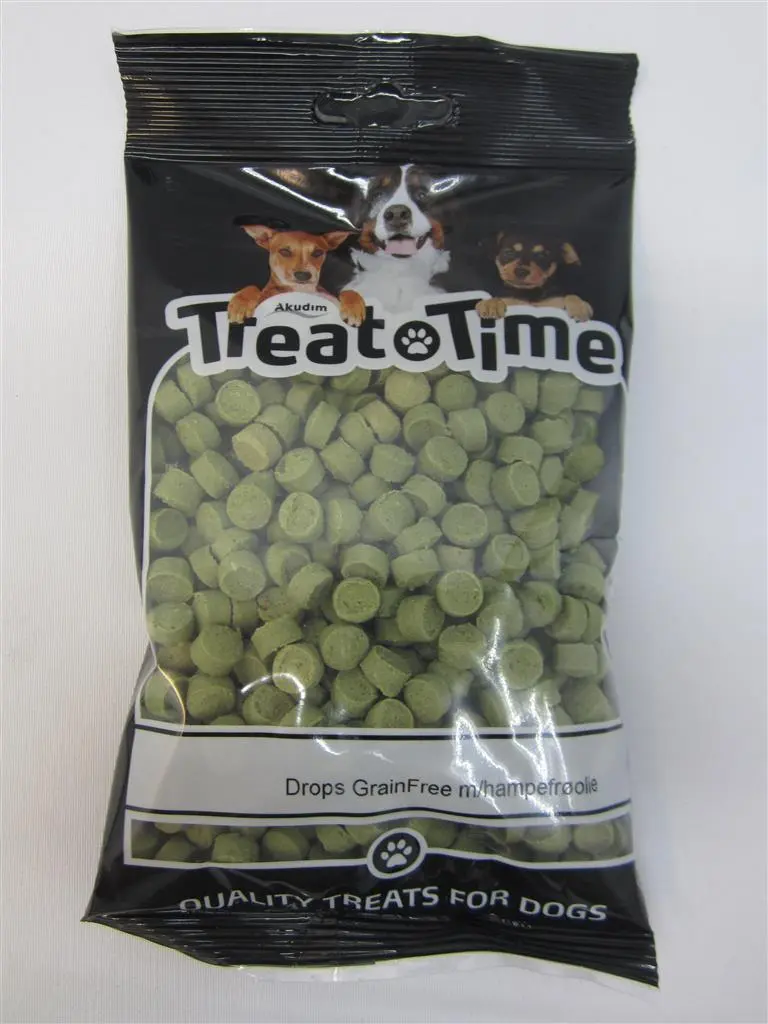 Treattime Drops Kornfri Hampeolie - 200 g hundesnacks