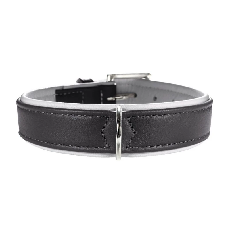 Hunter Hundehalsbånd læder Canada Elg Grå 60 - 46-52 cm