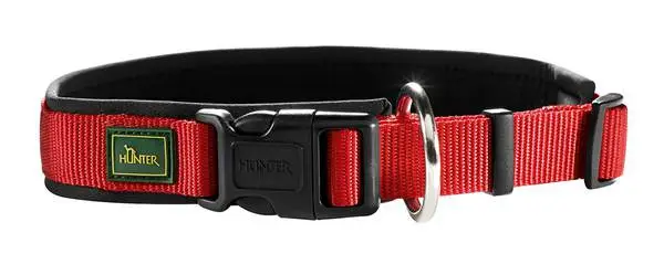 Hunter Neopren hundehalsbånd rød 55 cm - 50-55 cm indstilling