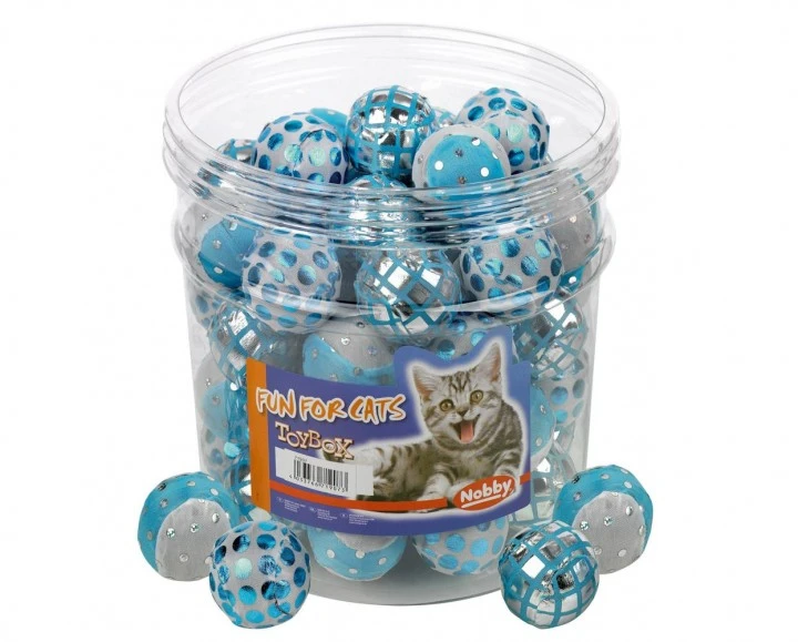 Nobby Glitter kugle blå-hvid 4 cm