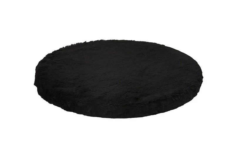 Kattens no 1 rund hylde med plys 1 side Ø 50 cm Sort