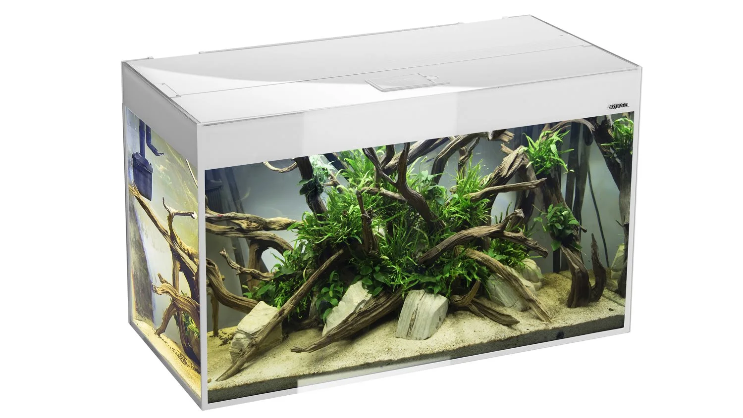 AquaEl Glossy akvarie i Hvid 120 cm 260 Liter