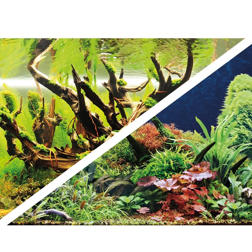 Akvariebaggrund Wood Island / Green secret (60 cm høj) pr meter