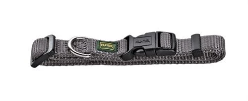 Hunter Vario Plus Halsbånd Grå XS 22-35 cm - Komfortabelt og justerbart hundehalsbånd