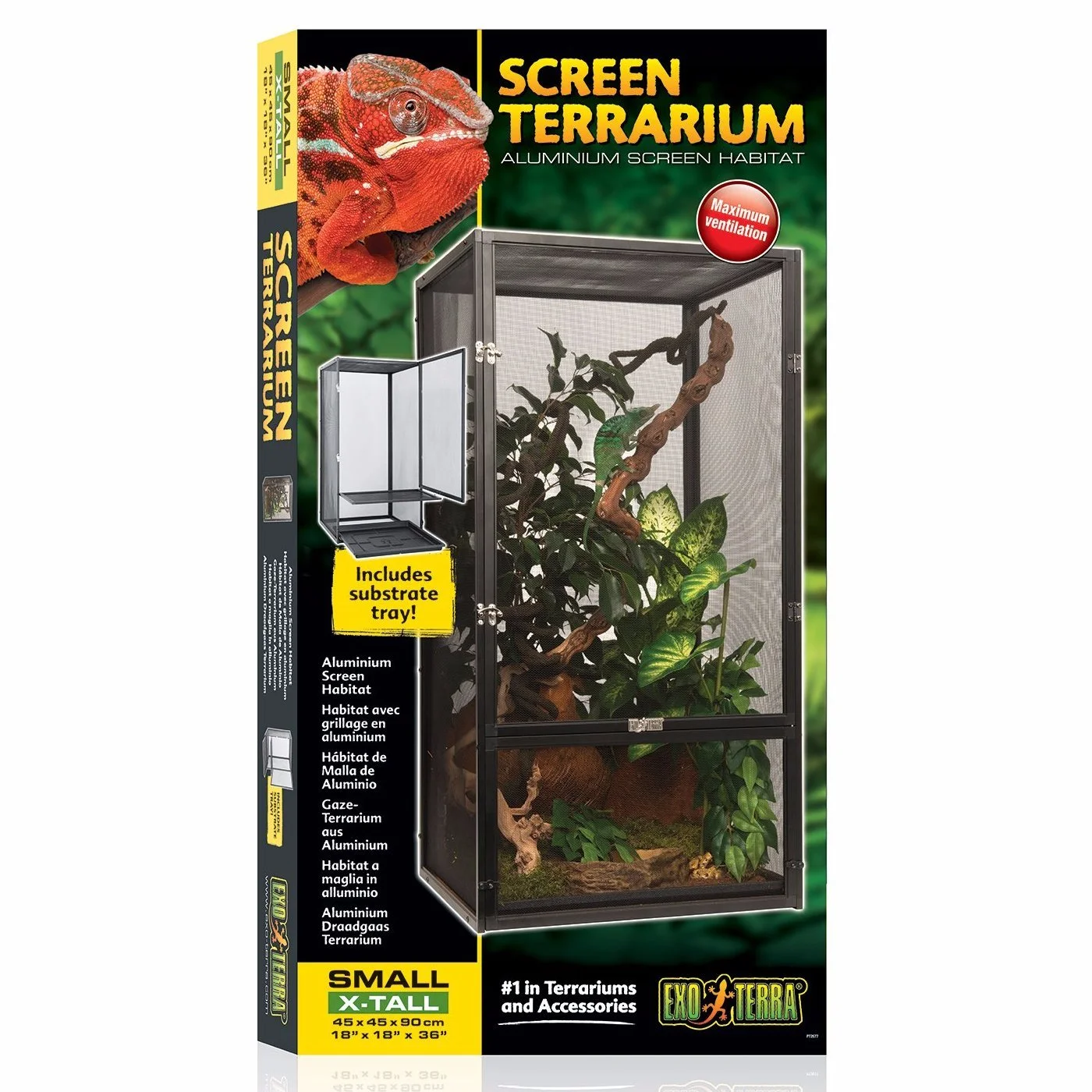 Exo Terra Screen Terrarium Medium XTall 60x45x90 cm