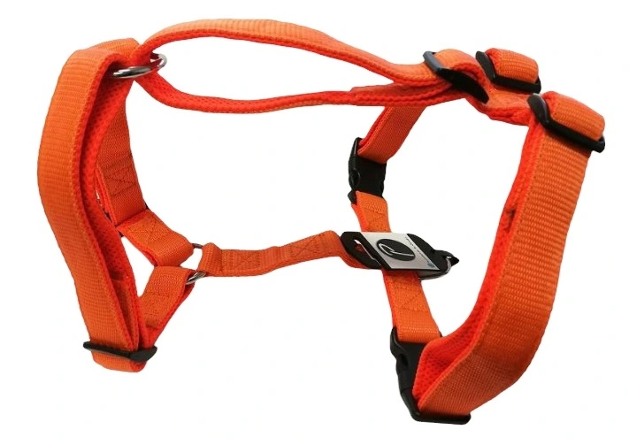 Hundesele Nylon Orange justerbar Orange str. 54-70 cm 20 mm - åndbar komfort