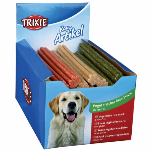 Denta Fun Ris Tyggeben til hunde 23 cm (vegetabilsk) - ekstra lange tyggepinde