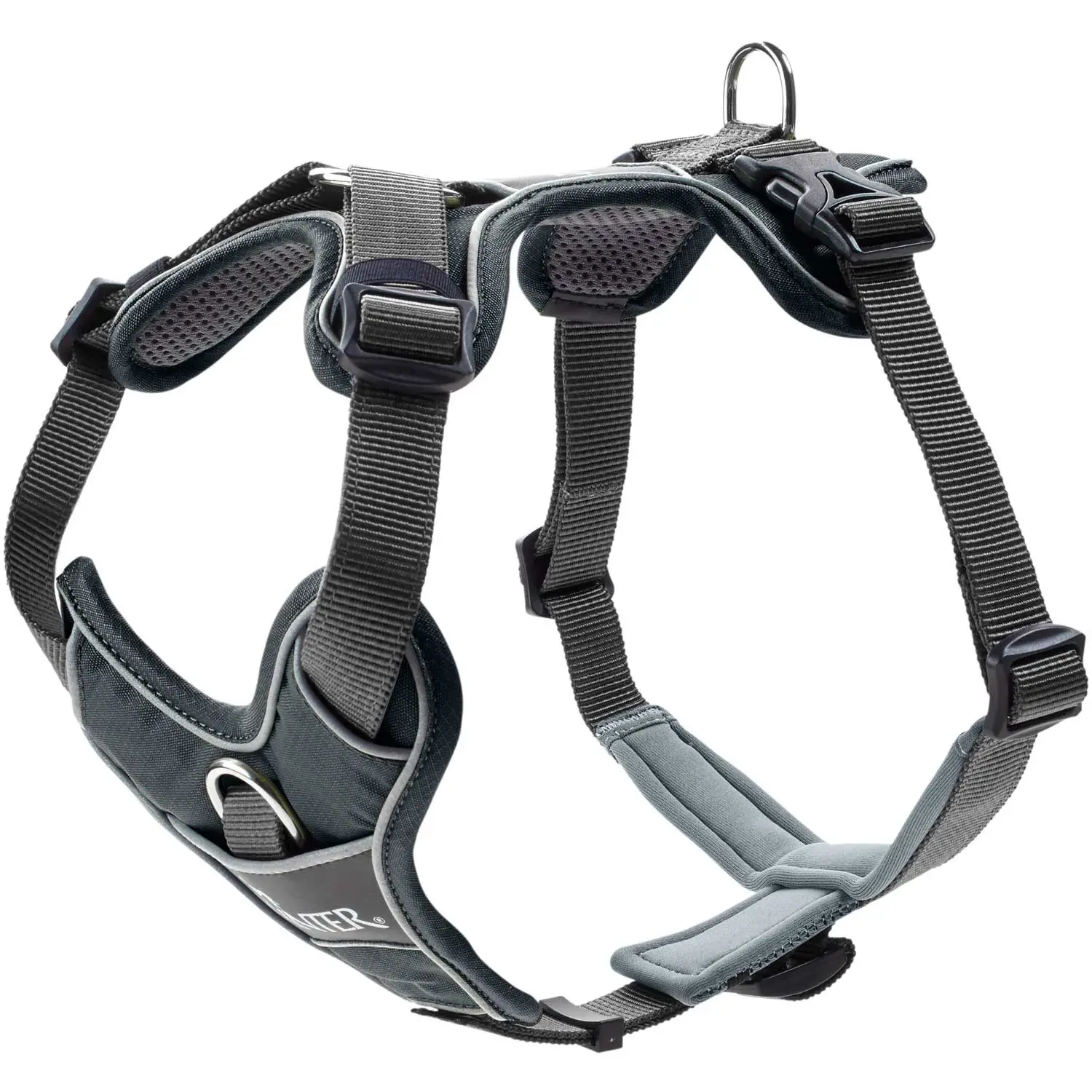 Hunter Divo hundesele L-XL grå/grå just mave 79-107 cm - Stabil kontrol og komfort