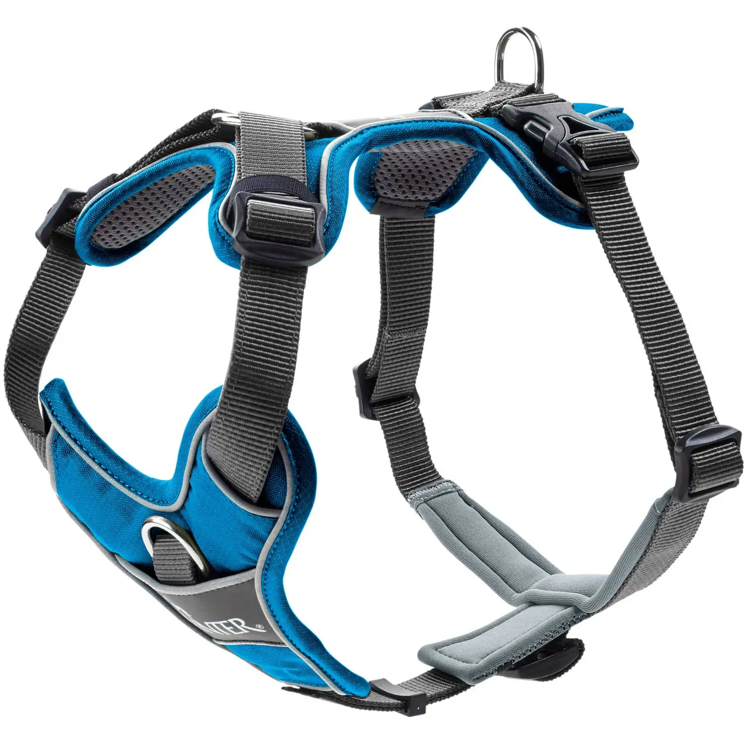 Hunter Divo hundesele S-M lyseblå/grå just mave 52-68 cm - Fleksibel støtte og komfort