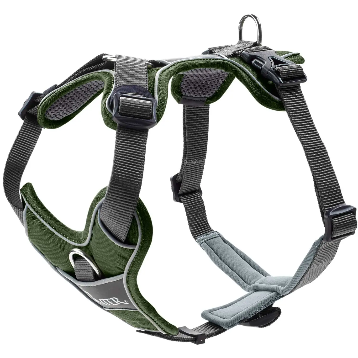 Hunter Divo hundesele XS grøn/grå just mave 34-47 cm - Let komfort og tryg pasform