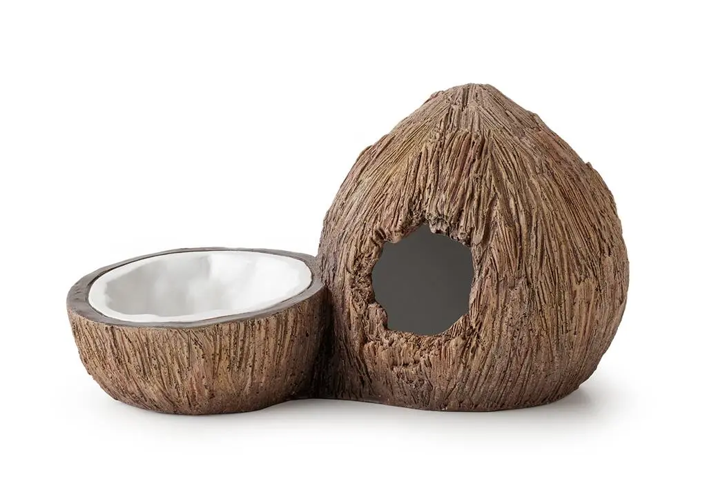 Exoterra Tiki Kokosnød Vandskål og hule 21x21x11 cm