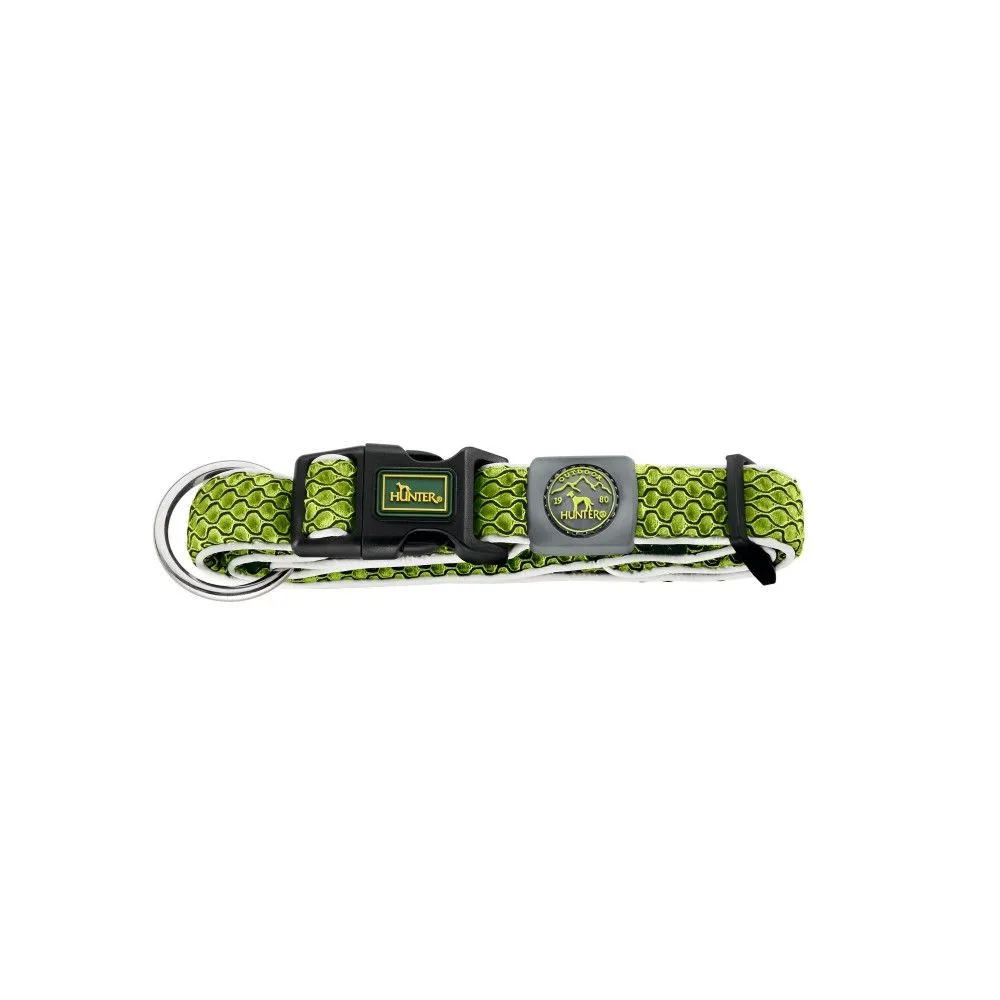 Hunter hunde halsbånd Hilo Lime L-XL - justerbart hundehalsbånd (40-60 cm, B 3,2 cm)